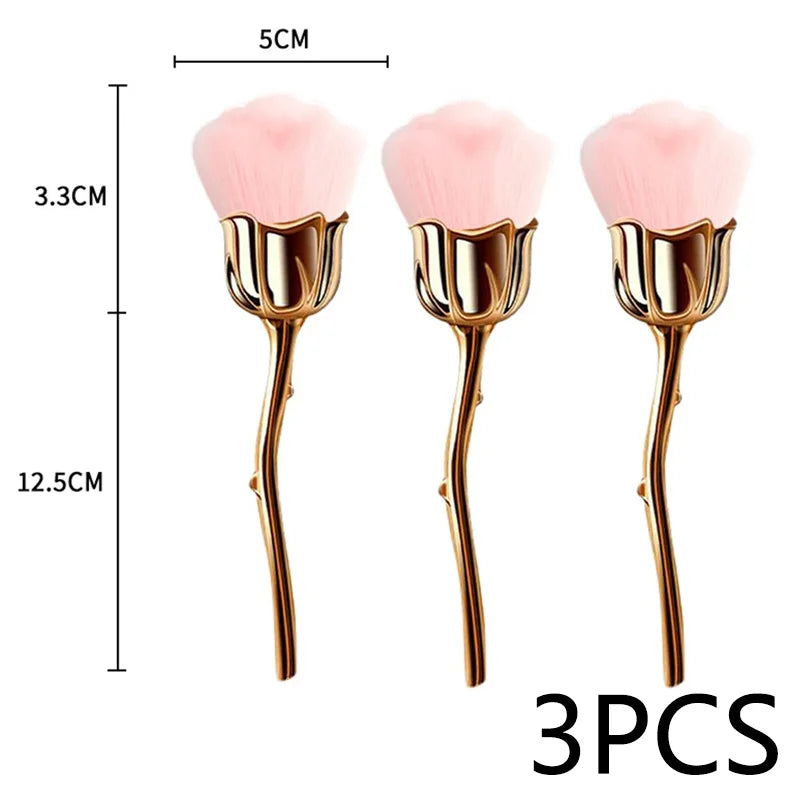 Pink Rose Soft Brush For Manicure Nail Art Dust Brush Nail Dust Brush Gel Polish Dust Cleaning Brushes Nail Accesories Tools