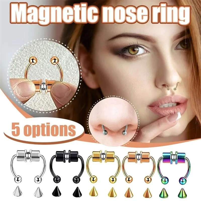 Stylish Magnetic Horseshoe Nose Rings in Durable Stainless Steel