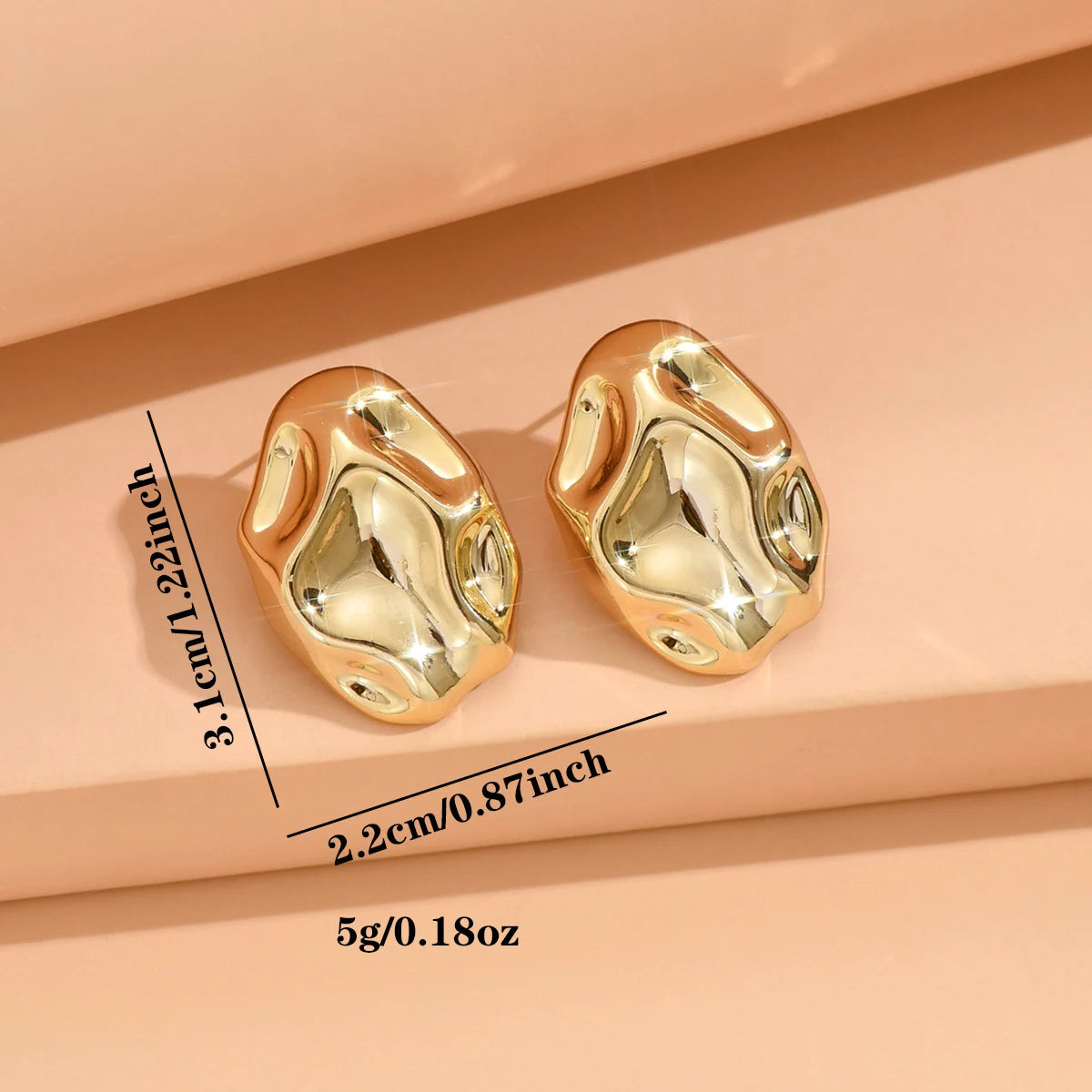 Vintage Gold Color Flower Stud Earrings for Women Fashion Geometric Petals Piercing Earring Trendy Luxury Party Jewelry