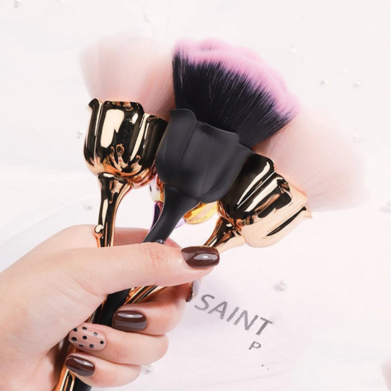 Pink Rose Soft Brush For Manicure Nail Art Dust Brush Nail Dust Brush Gel Polish Dust Cleaning Brushes Nail Accesories Tools