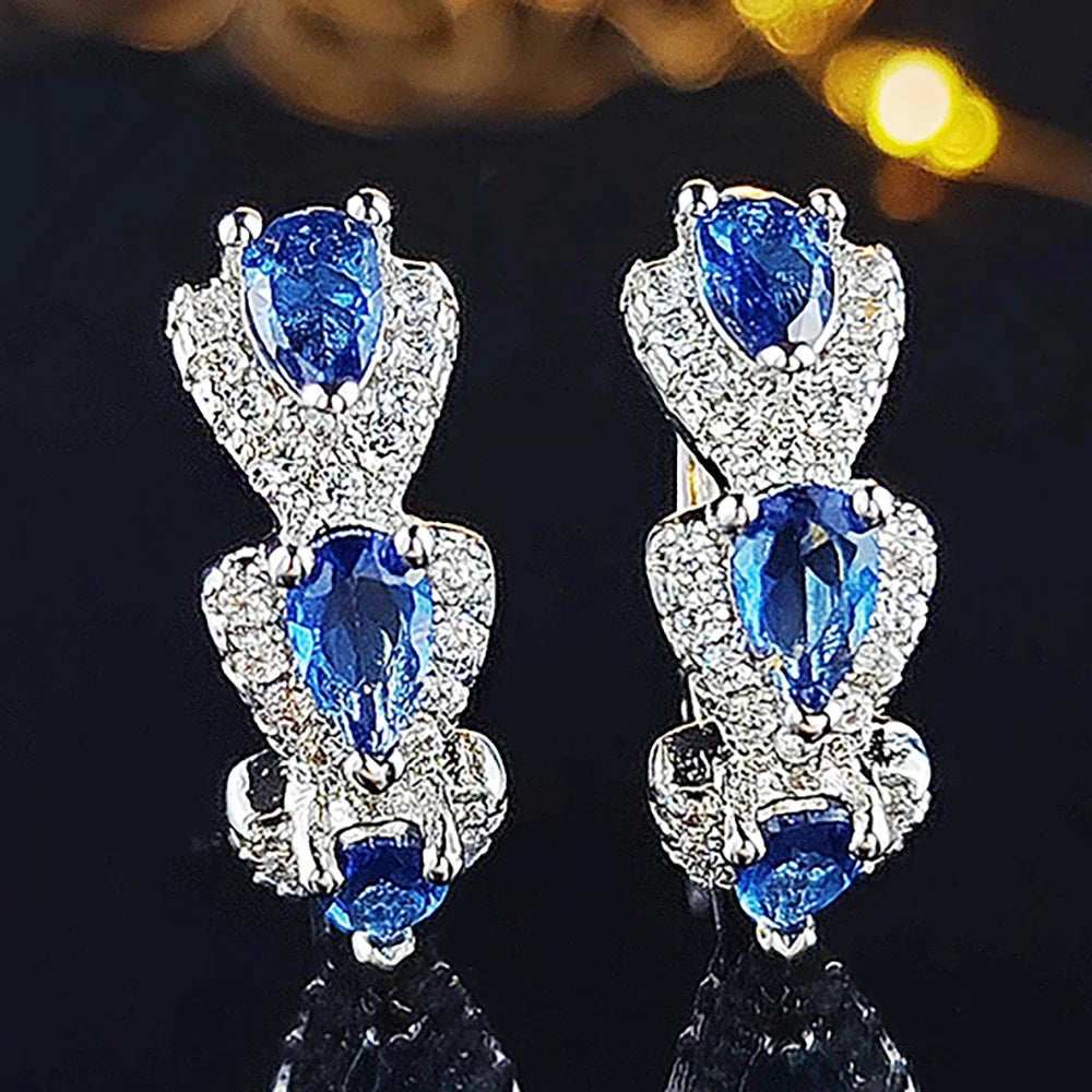 New Round Elegant Dangle Rhinestone Drop Earrings for Women Luxury Fashion Jewelry  Oorbellen  Hangers