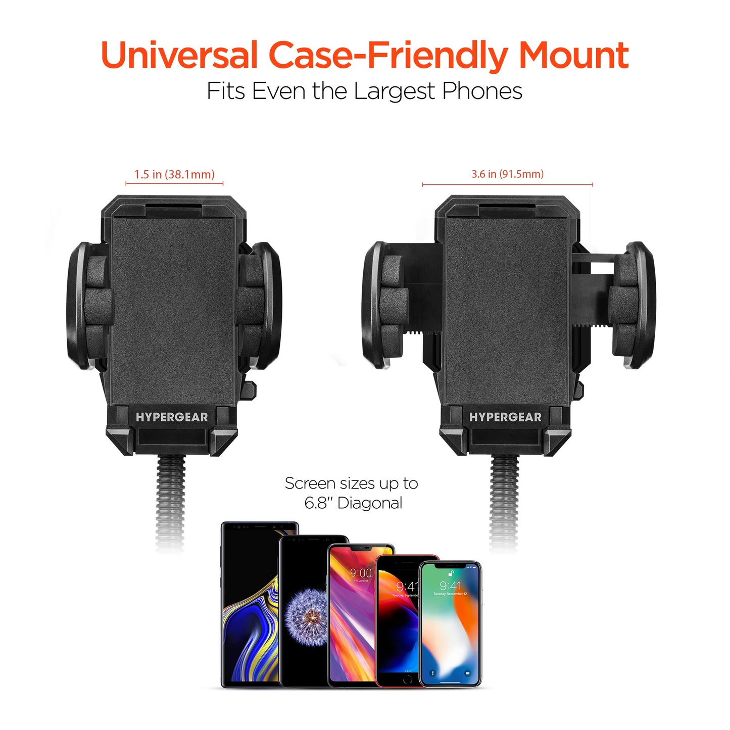 HyperGear Universal Windshield Phone Mount - Black (14369-HYP)