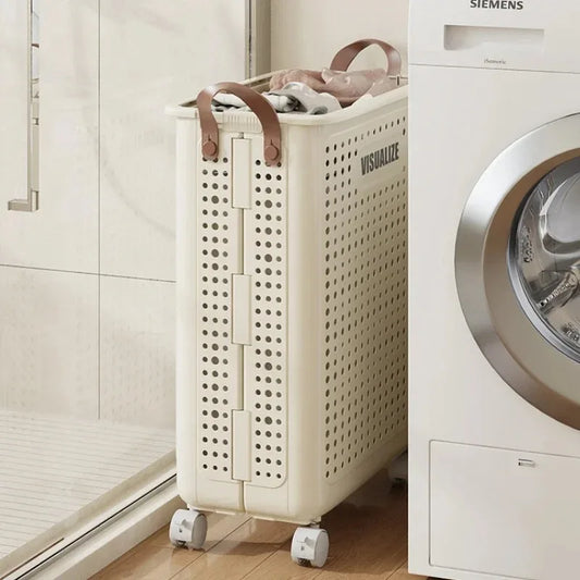 Foldable laundry basket large size with wheels dirty clothes basket storage basket suitable for laundry room dirty clothes