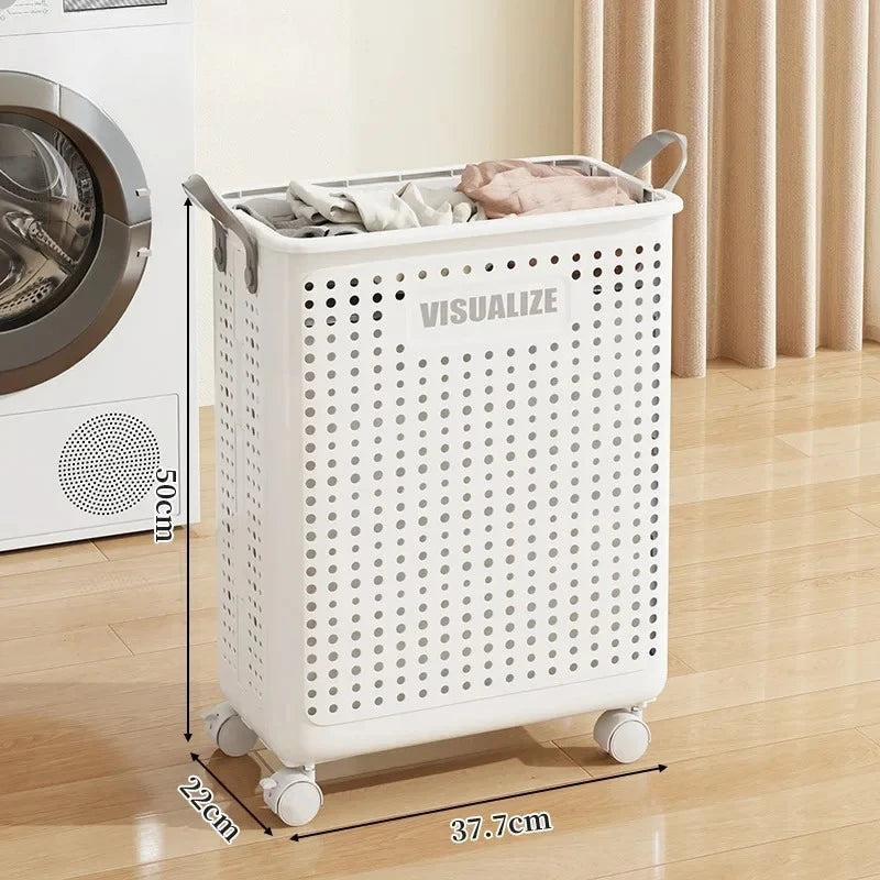 Foldable laundry basket large size with wheels dirty clothes basket storage basket suitable for laundry room dirty clothes