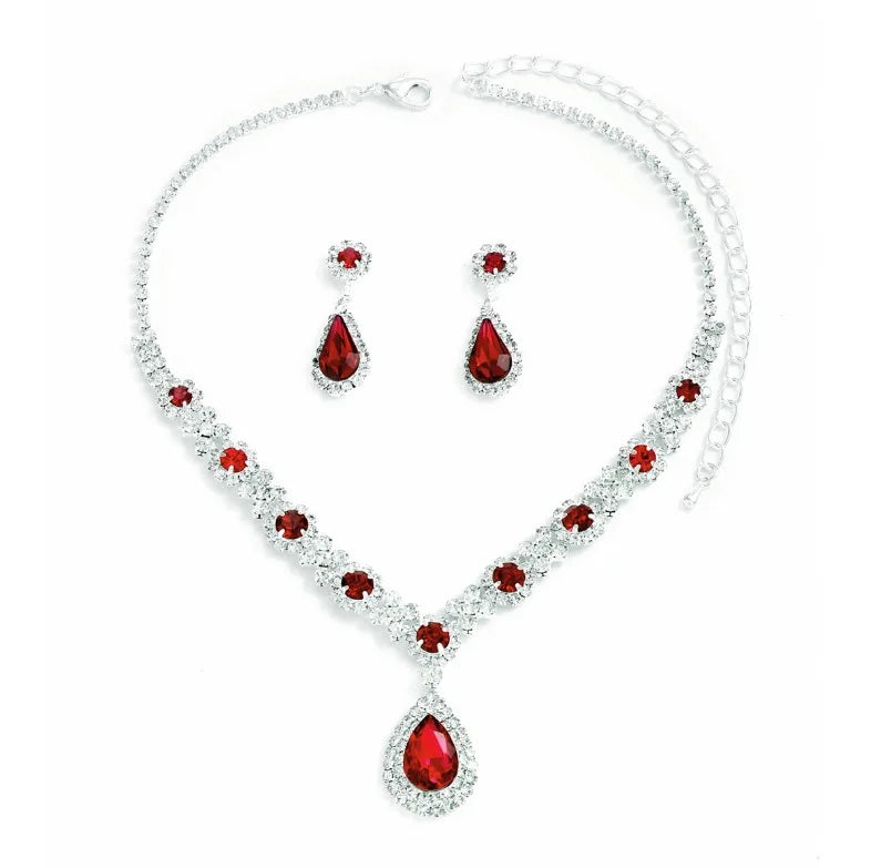 Elegant Crystal Droplet Jewelry Set for Evening Events