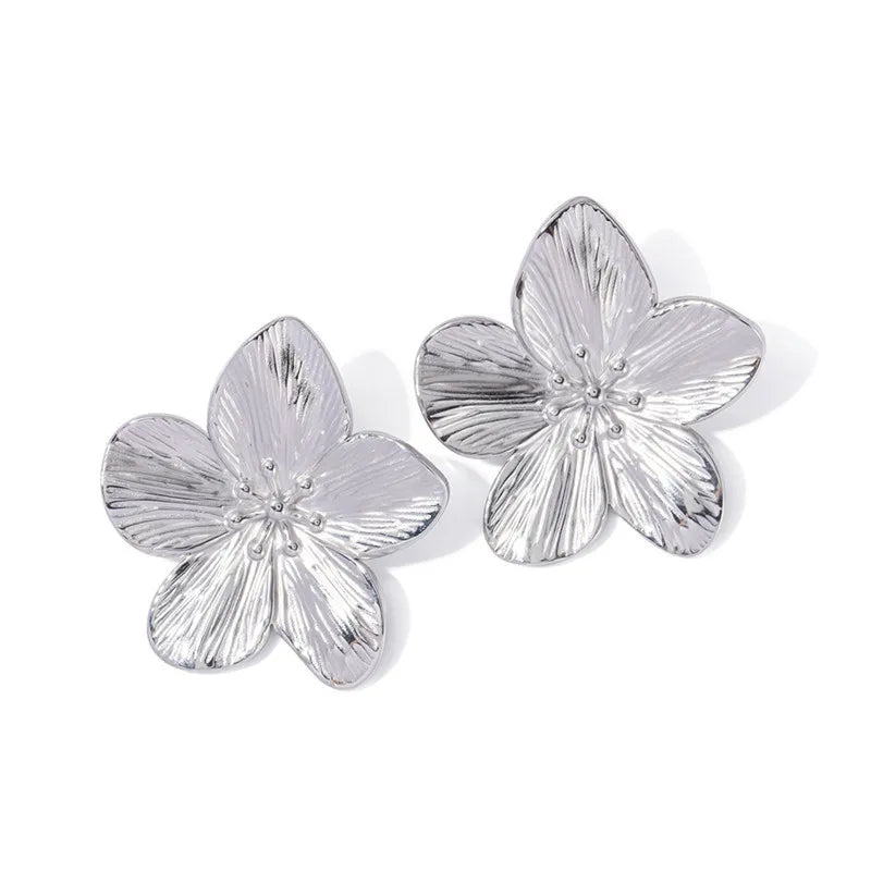 2Pcs New Trendy Stainless Steel Butterfly Stud Earring, Charm 18K Gold Plated High Quality Statement Waterproof Jewelry Gift