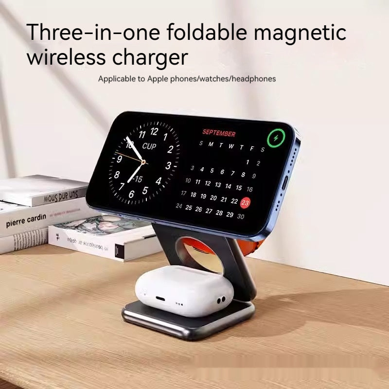 Foldable Magnetic Wireless Charger & Mobile Phone Holder