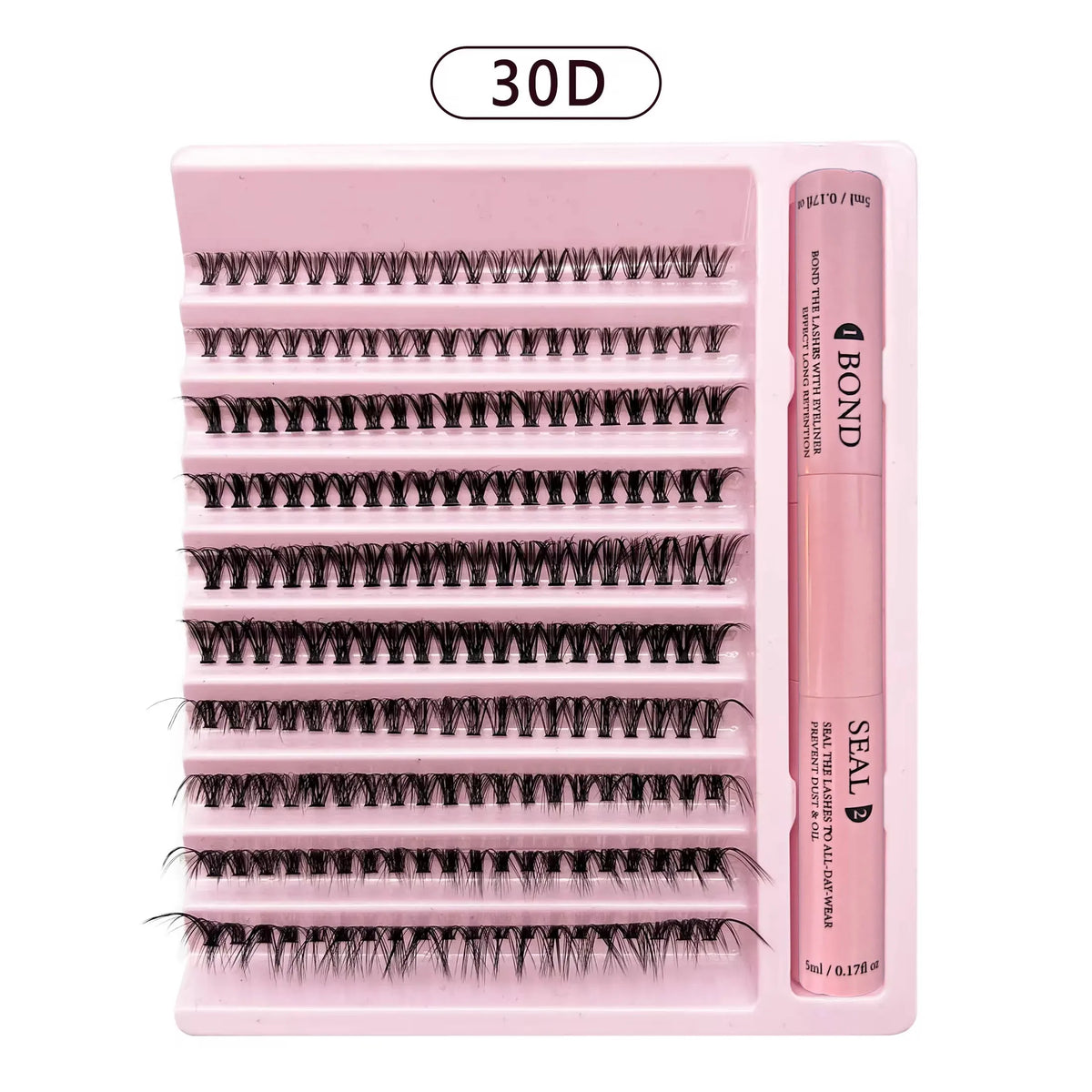 LASHVNNA Lash Clusters Kit With Waterproof Strong Hold DIY Lash Extension Kit Lash Bond And Seal And Eyelash Tweezers Makeup