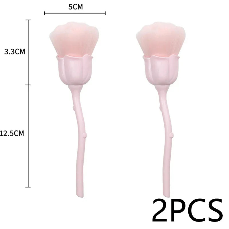 Pink Rose Soft Brush For Manicure Nail Art Dust Brush Nail Dust Brush Gel Polish Dust Cleaning Brushes Nail Accesories Tools