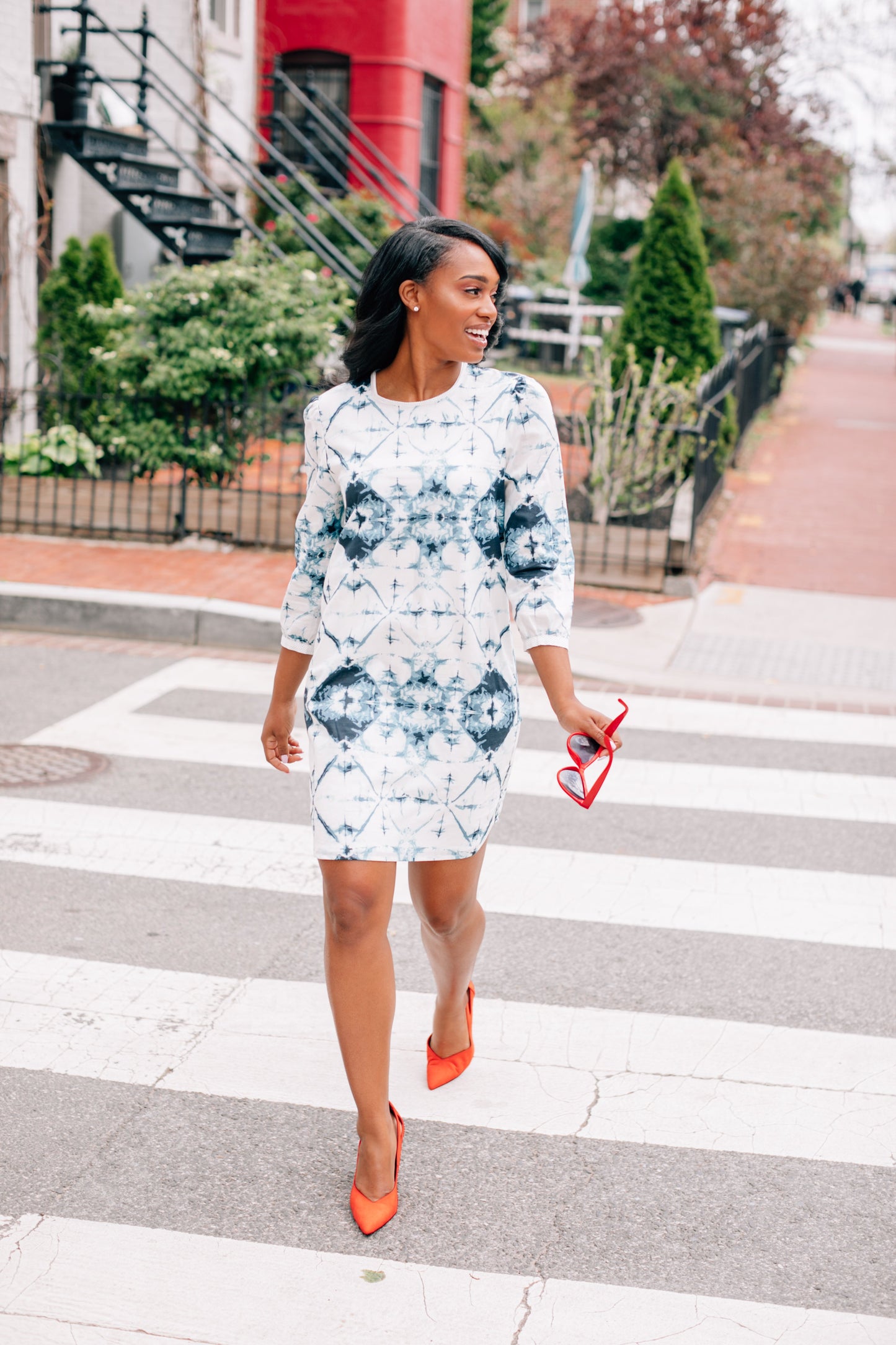 Inkwell Tie Dye Dress with Polka Dot Detail