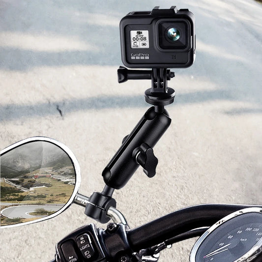 Metal Motorcycle Bicycle Camera Holder Handlebar Mirror Mount Bike
