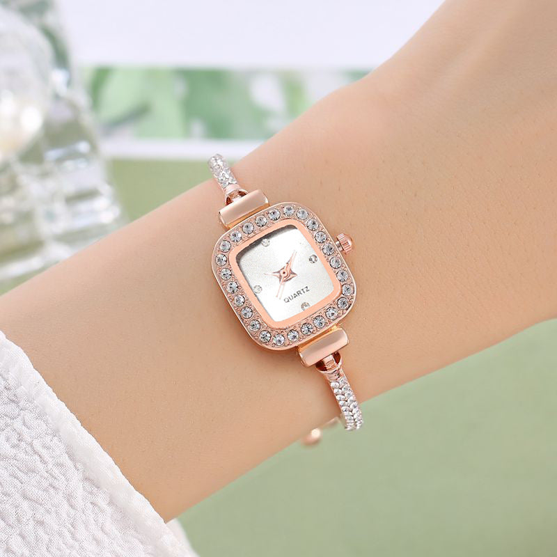 Elegant Square Diamond Bracelet Watch