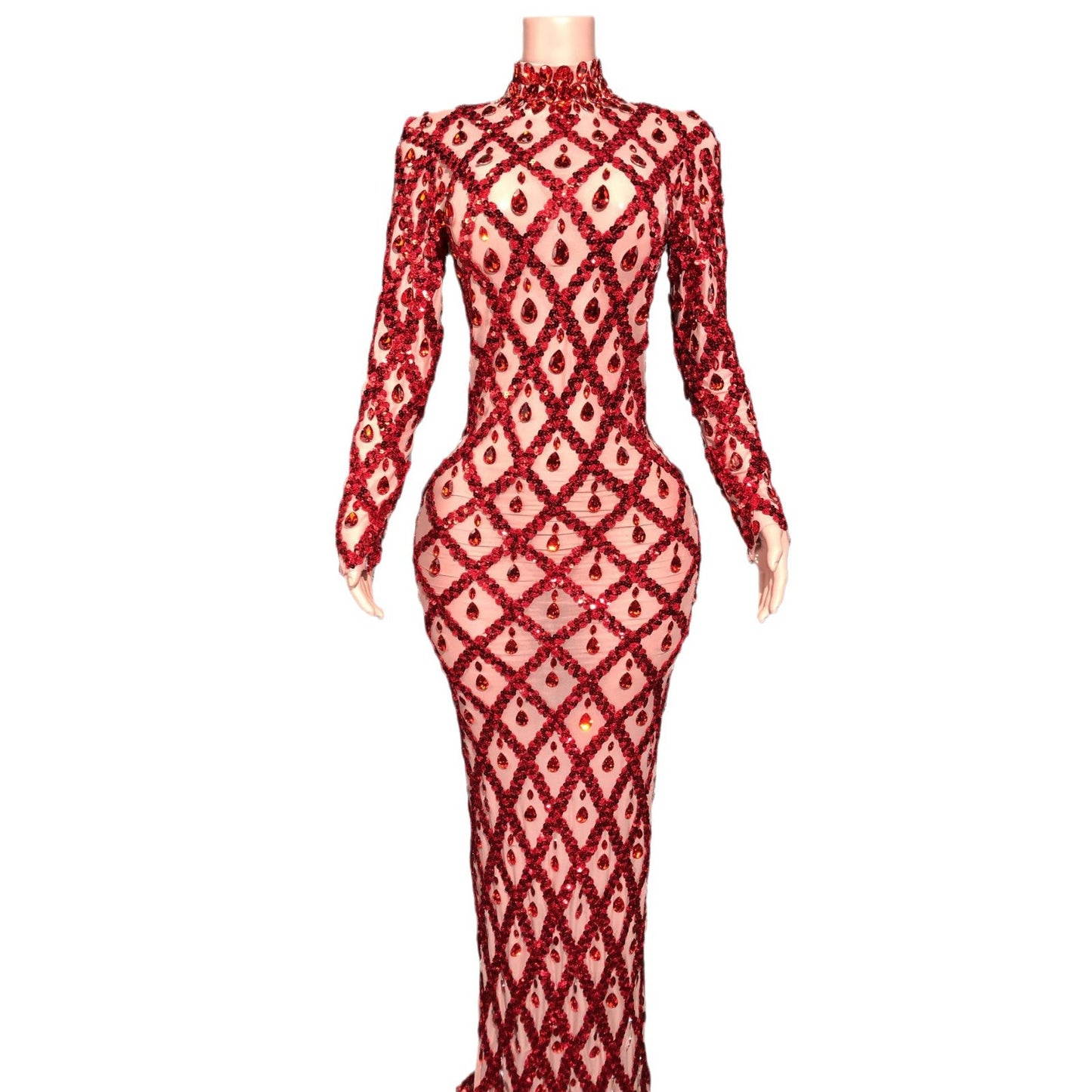 Rhinestone Evening Dress for Women