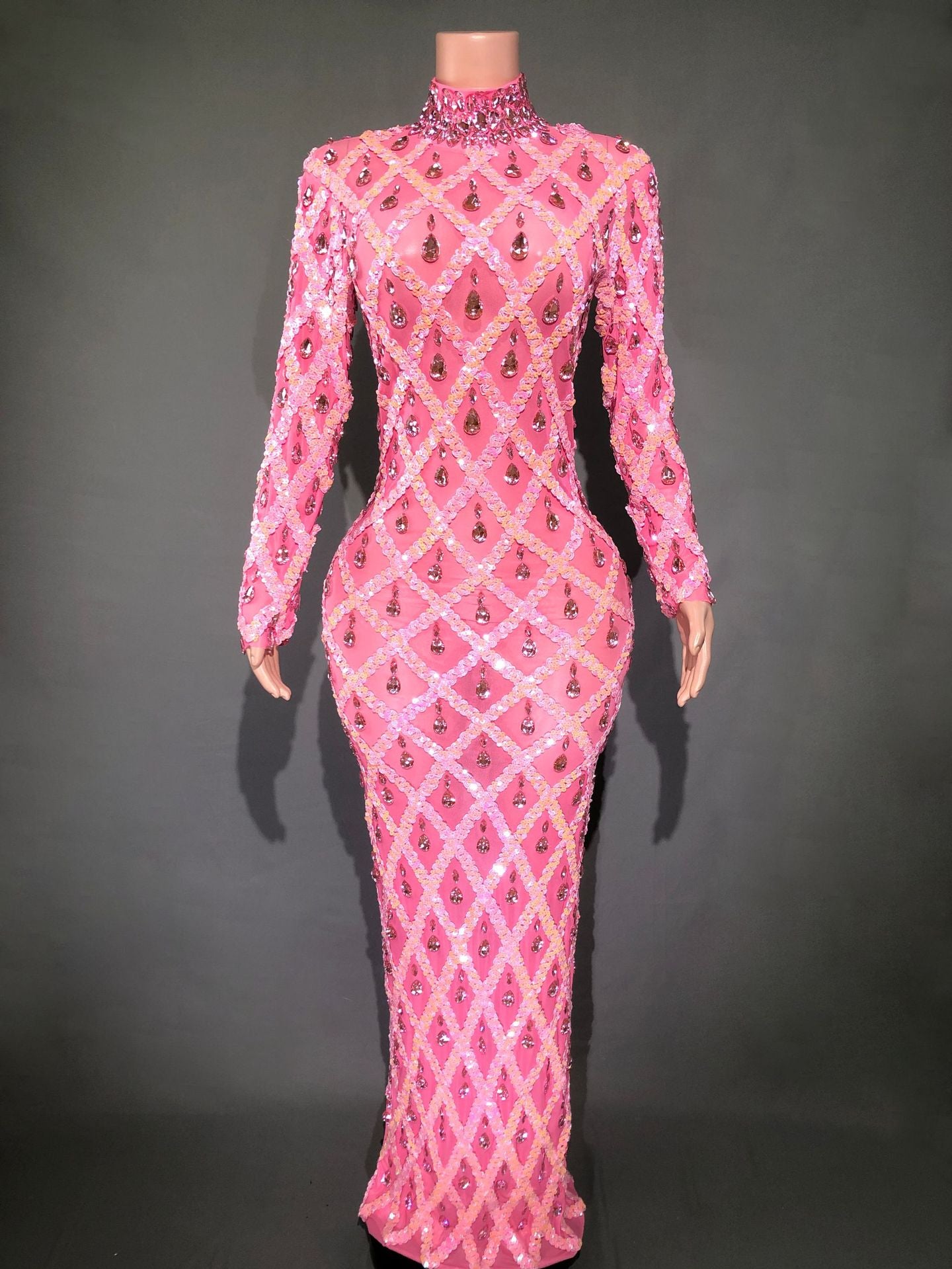 Rhinestone Evening Dress for Women