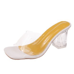 Modern Muse Heels – Transparent & Square-Toe Luxe Slippers