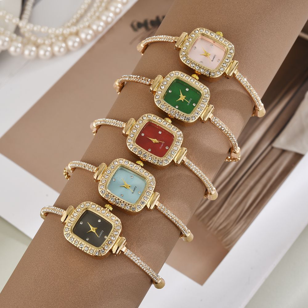 Elegant Square Diamond Bracelet Watch