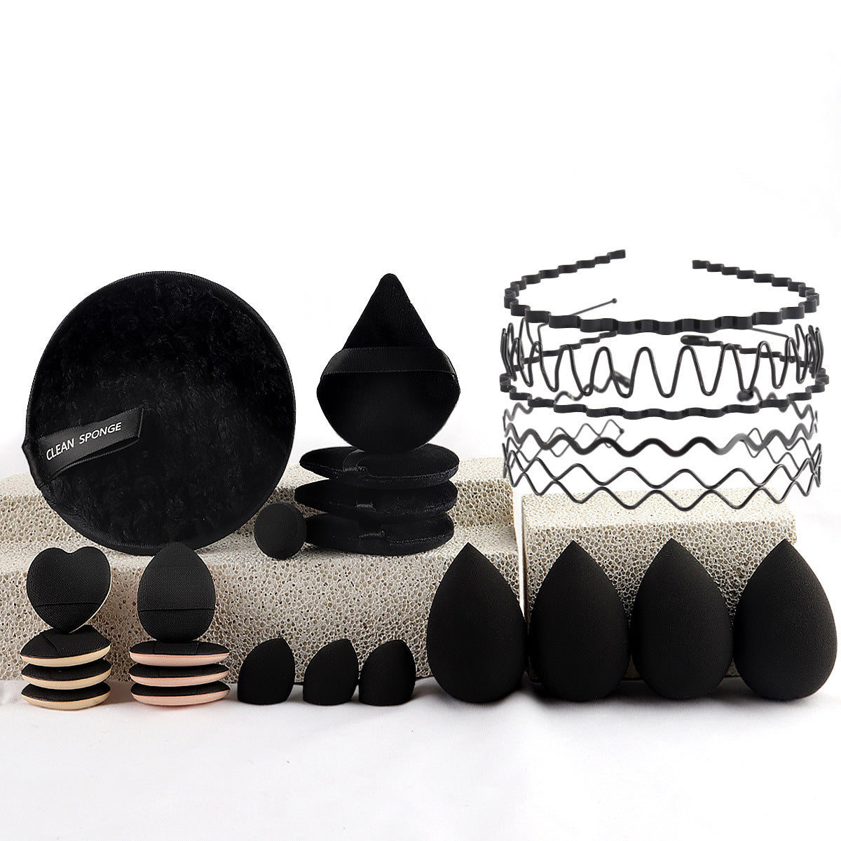 Black 47-Piece Brush Set with Storage Bag