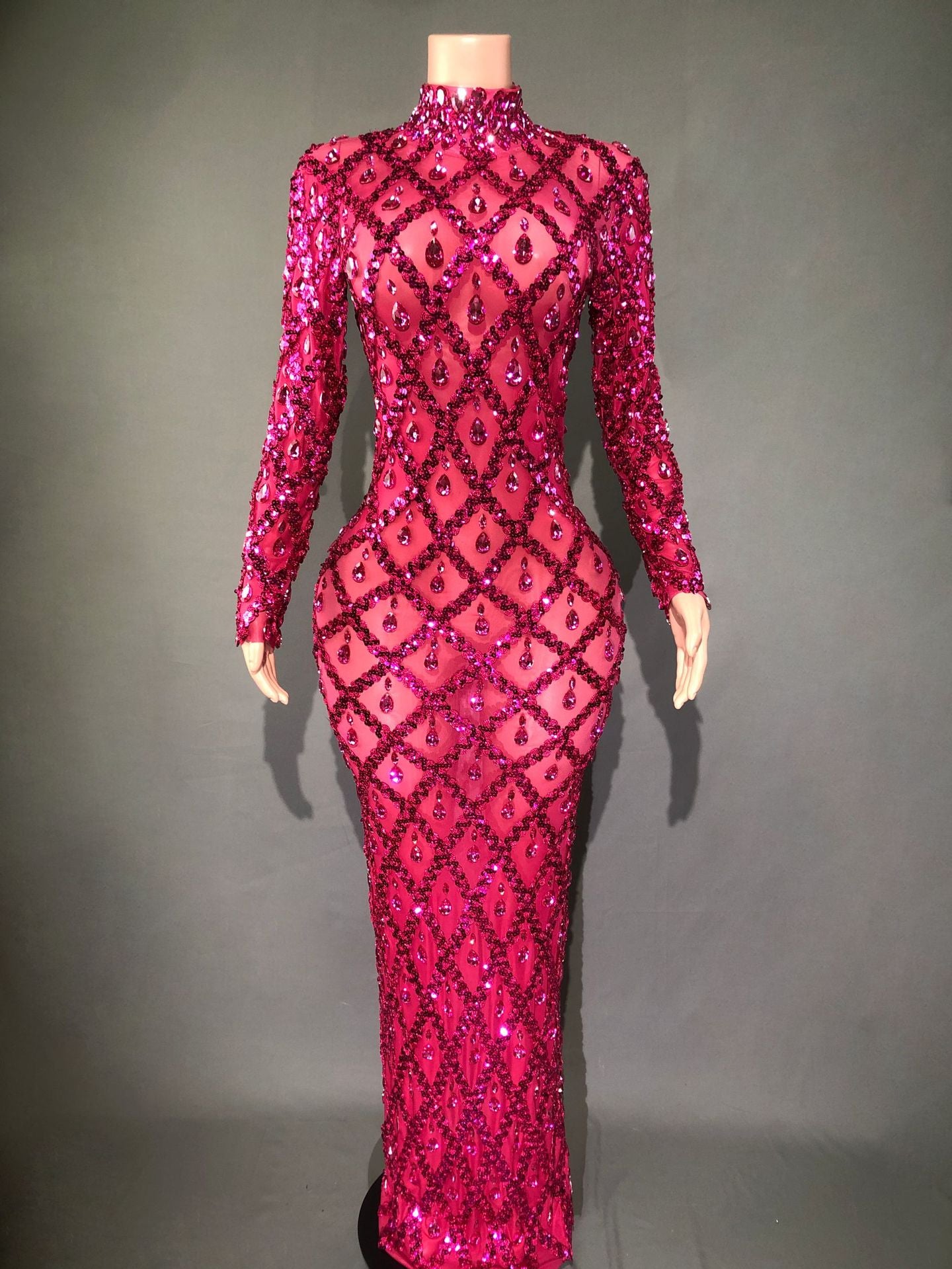 Rhinestone Evening Dress for Women