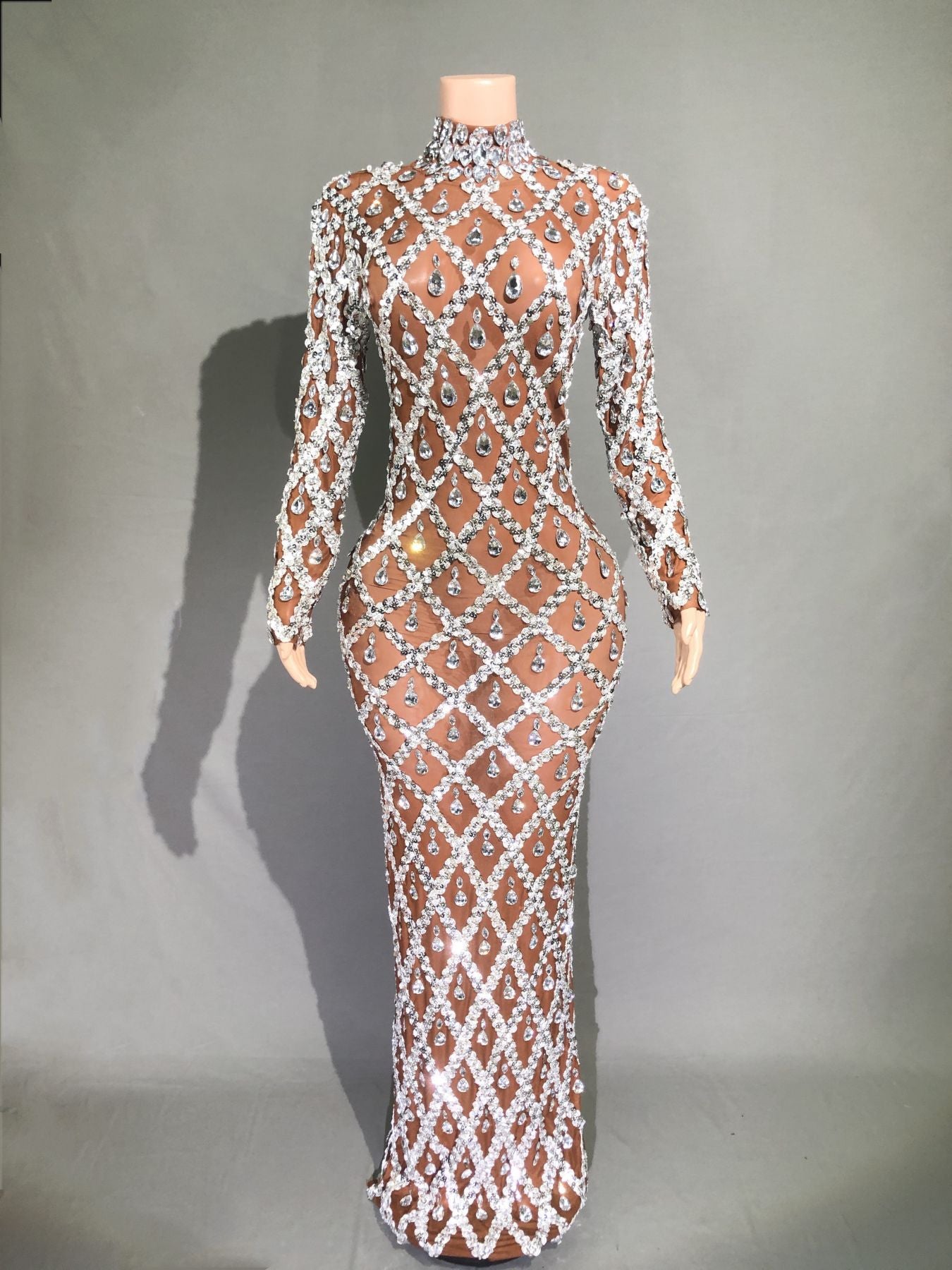 Rhinestone Evening Dress for Women
