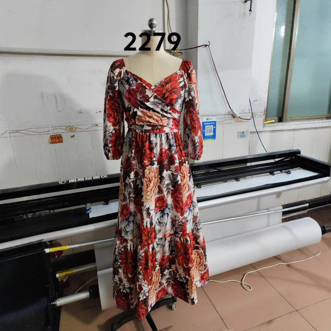 Stylish Plus Size Autumn Button Up Dress with Flowing Design