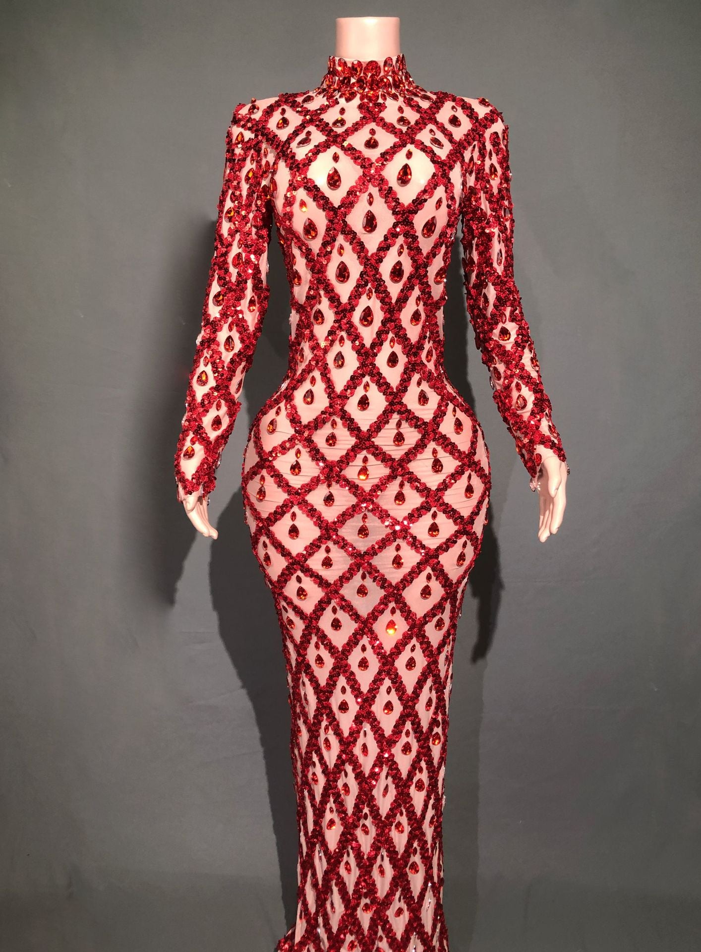 Rhinestone Evening Dress for Women