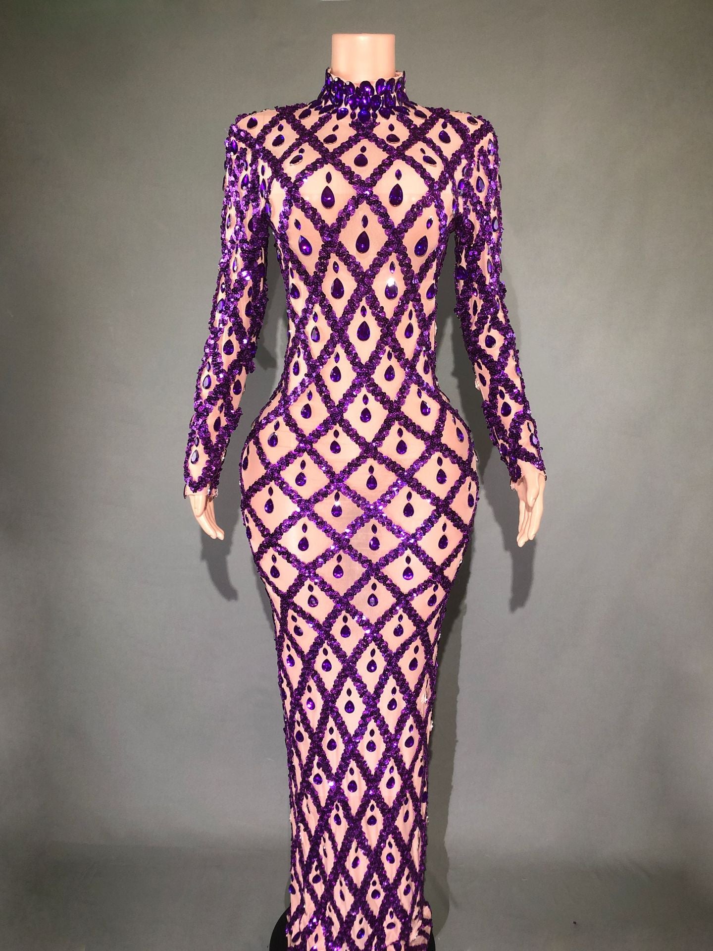 Rhinestone Evening Dress for Women