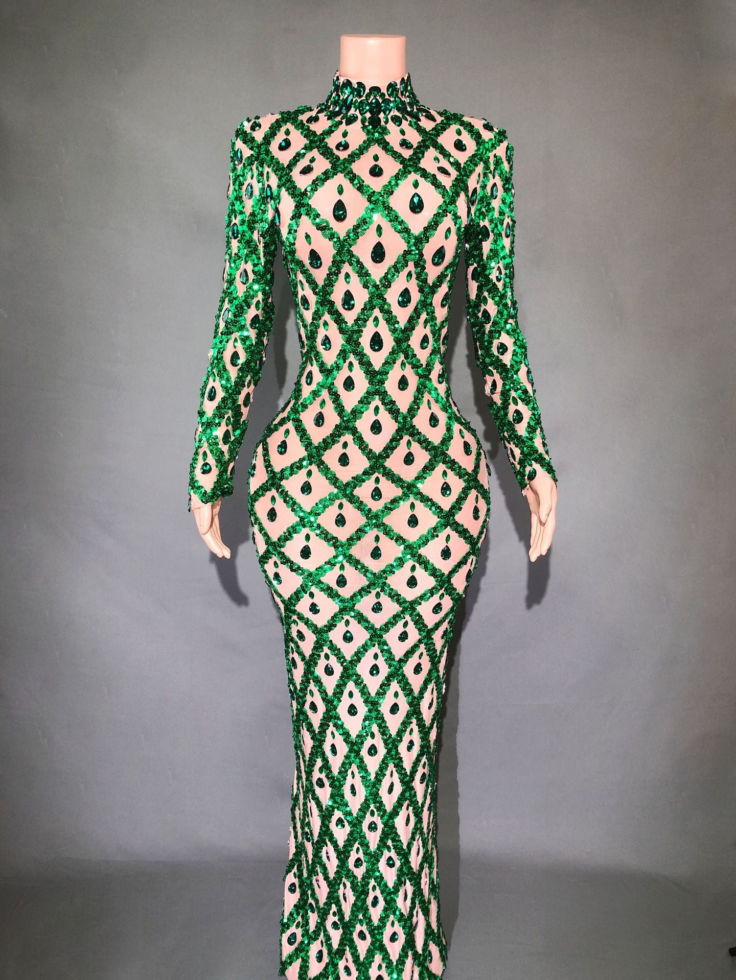 Rhinestone Evening Dress for Women