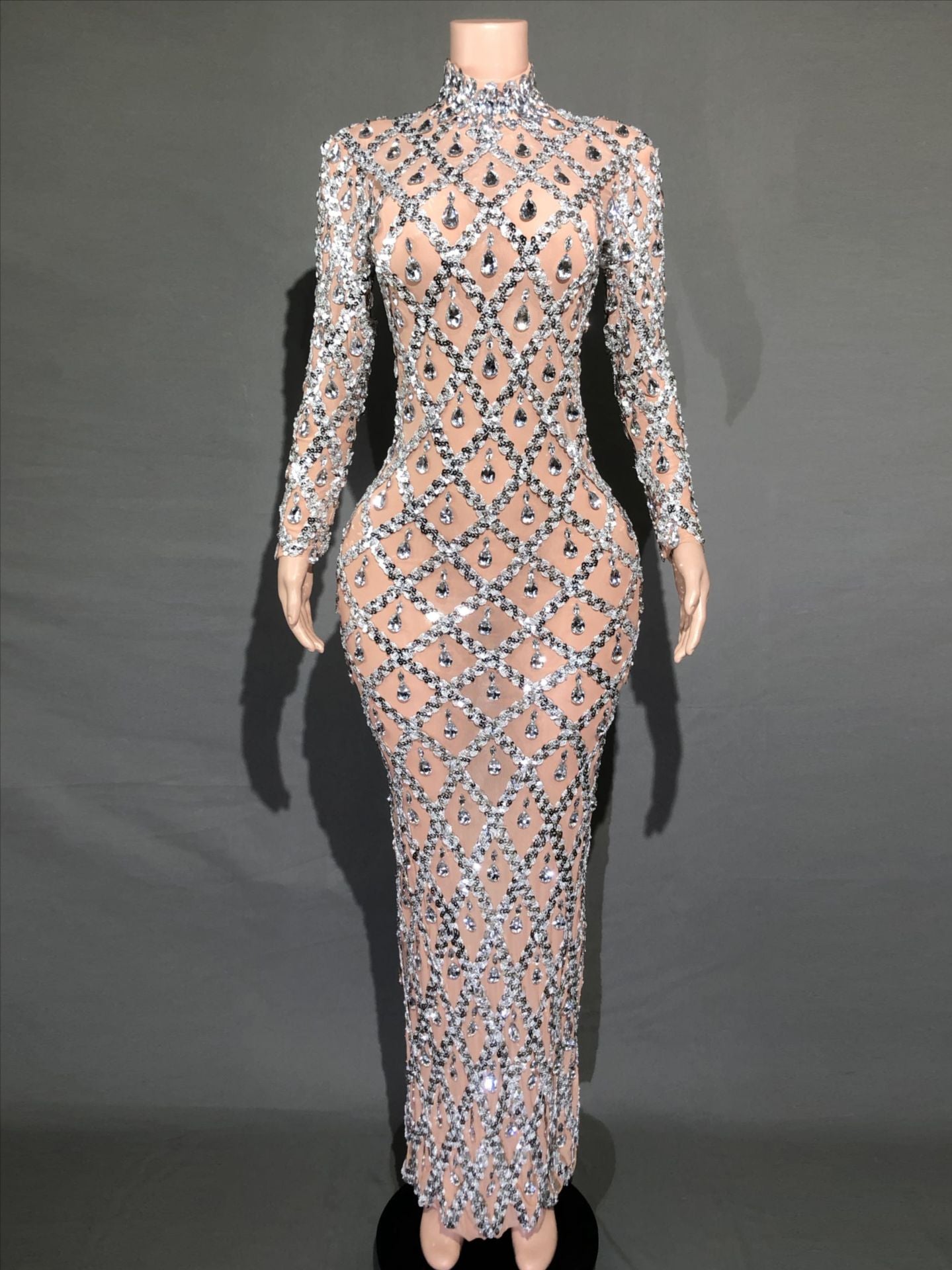 Rhinestone Evening Dress for Women