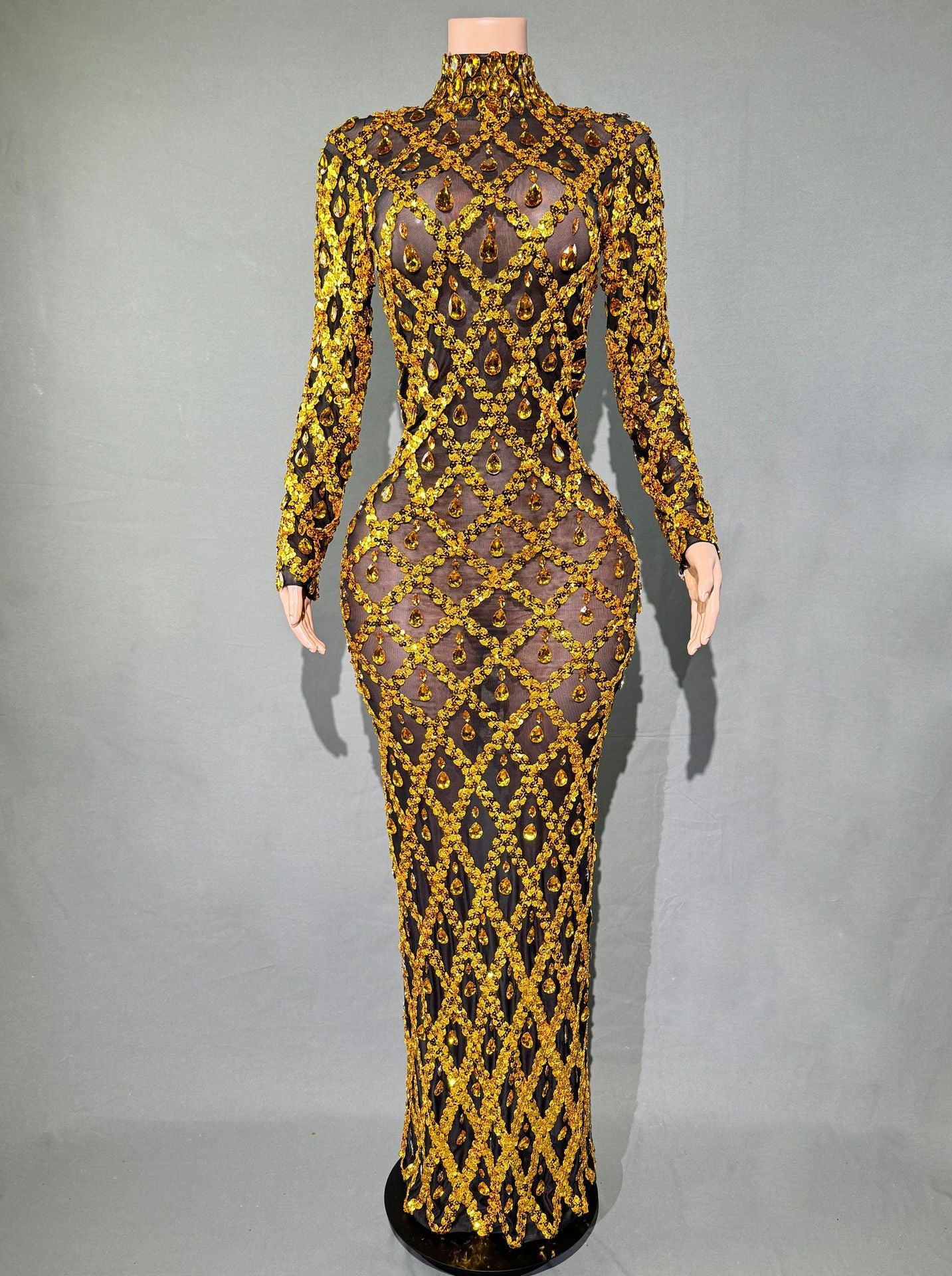 Rhinestone Evening Dress for Women
