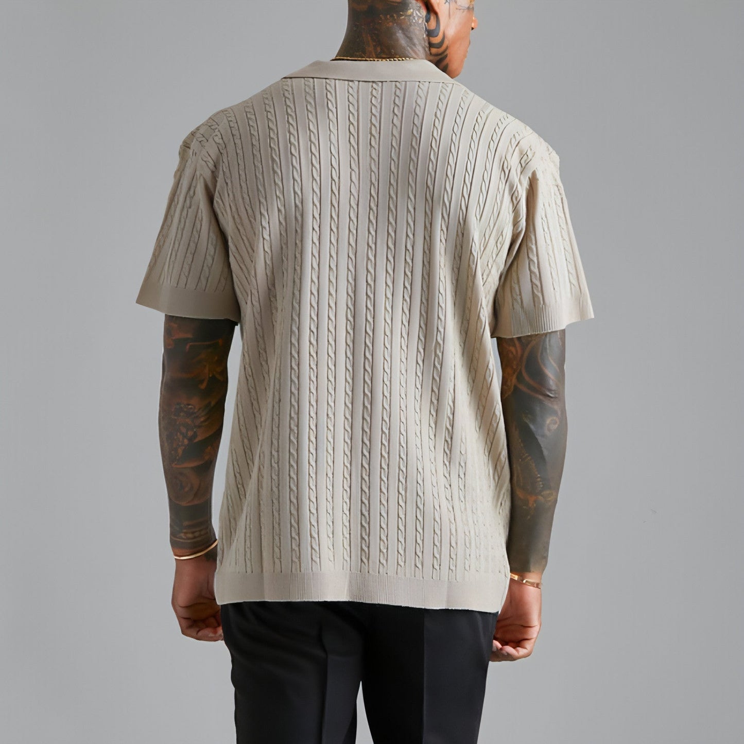 Men's Knitted Short-sleeved Shirt