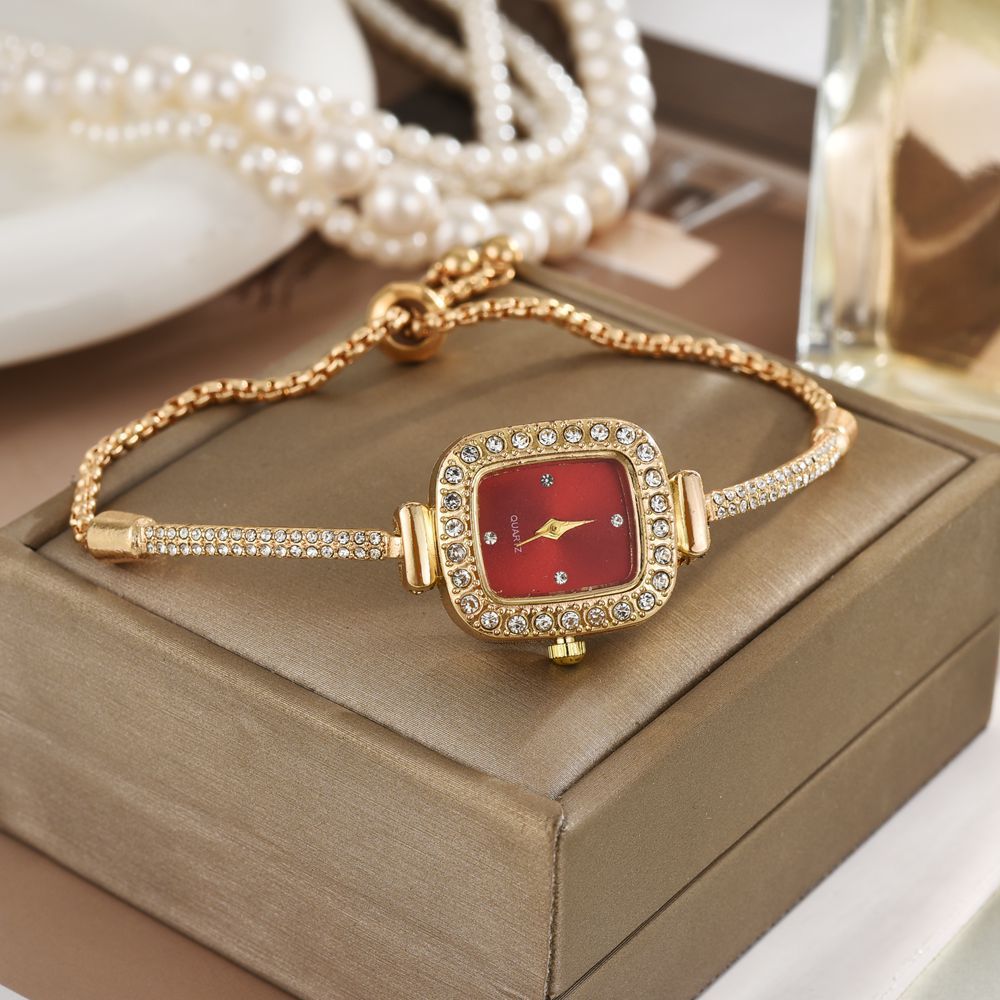 Elegant Square Diamond Bracelet Watch