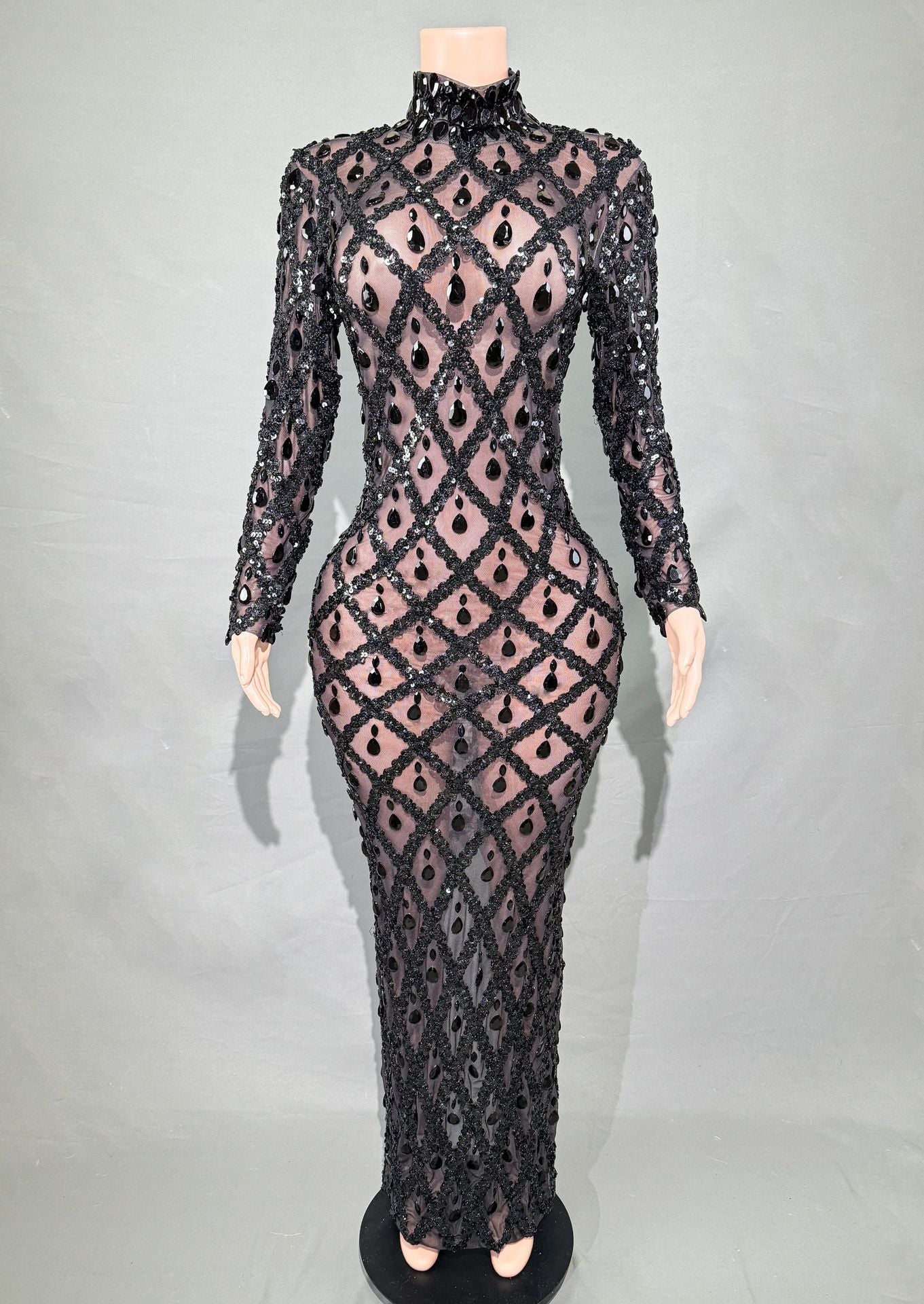 Rhinestone Evening Dress for Women
