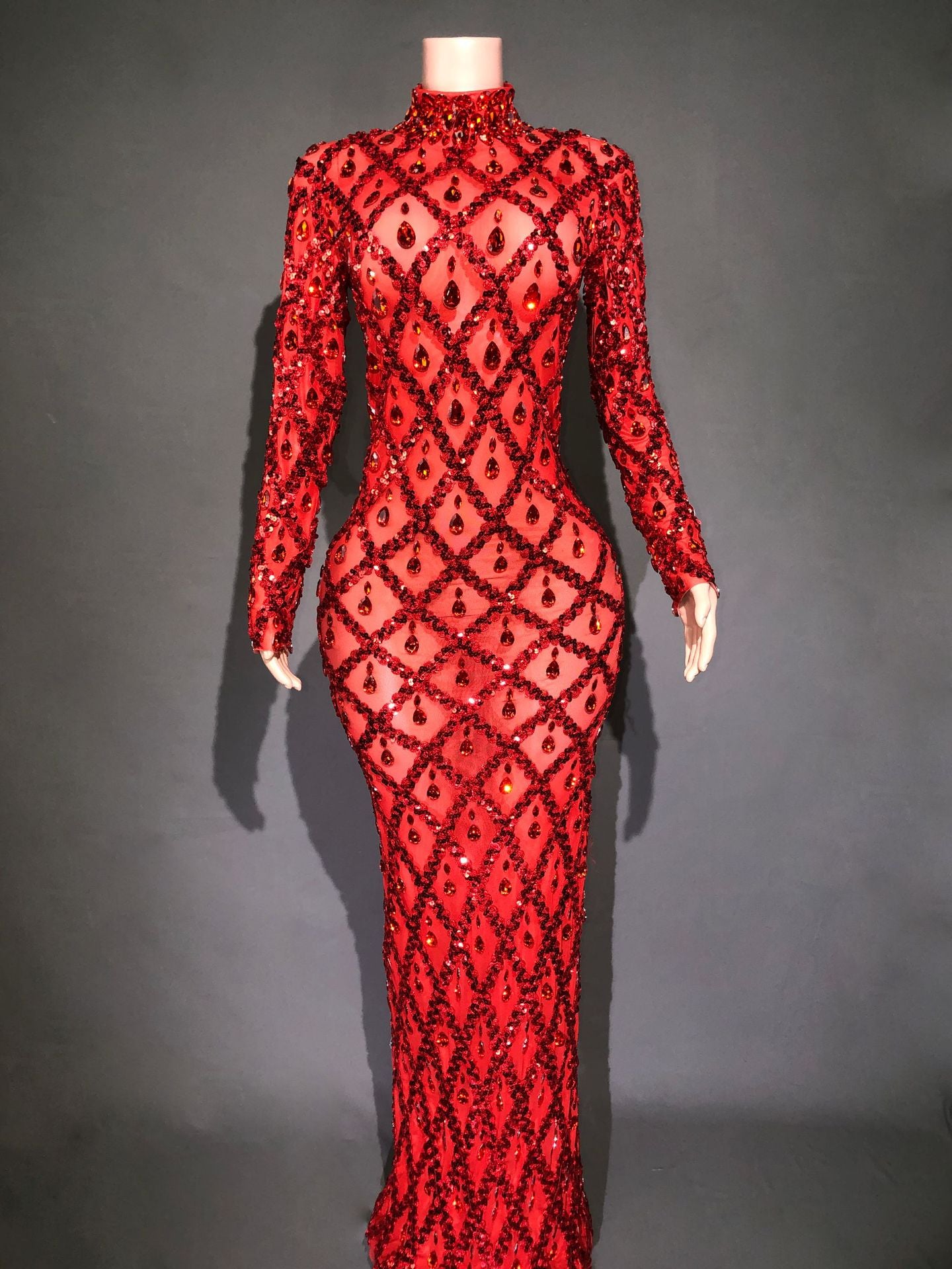 Rhinestone Evening Dress for Women