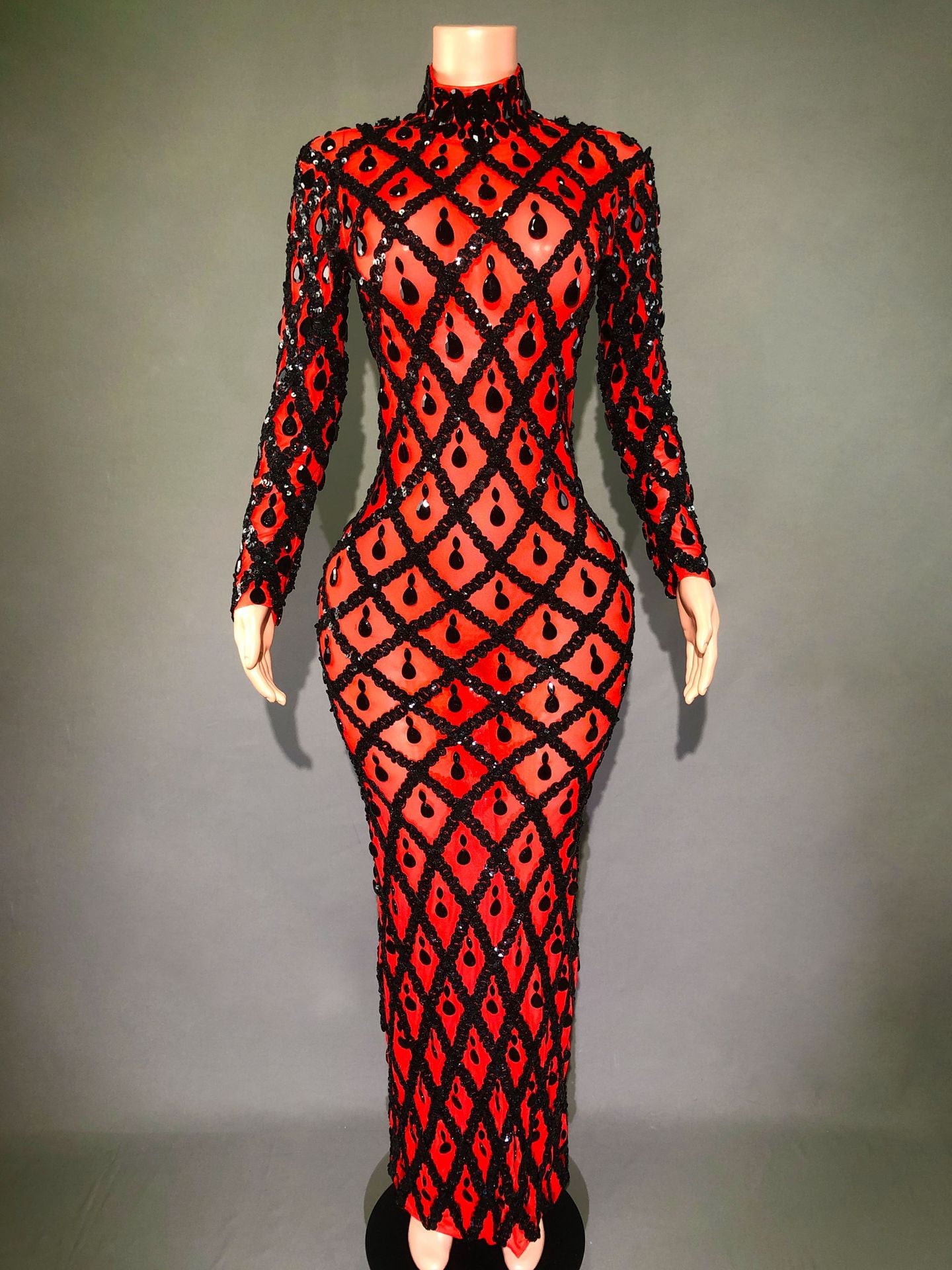 Rhinestone Evening Dress for Women
