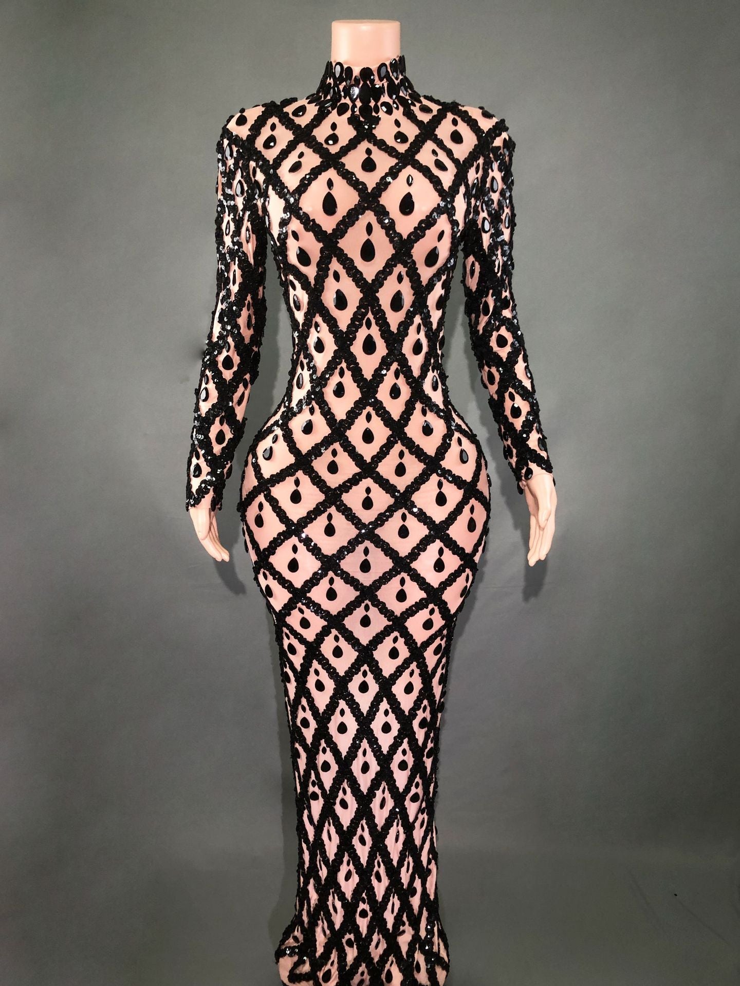 Rhinestone Evening Dress for Women