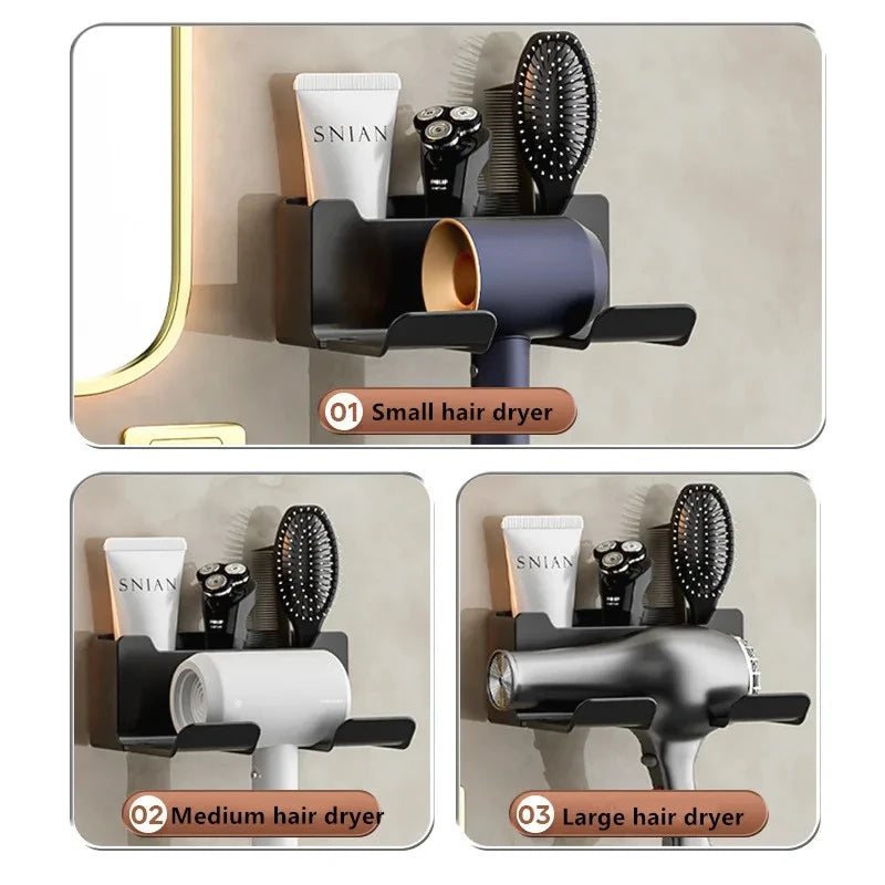 Wall Mounted Hair Dryer Holder For Dyson Bathroom Shelf without