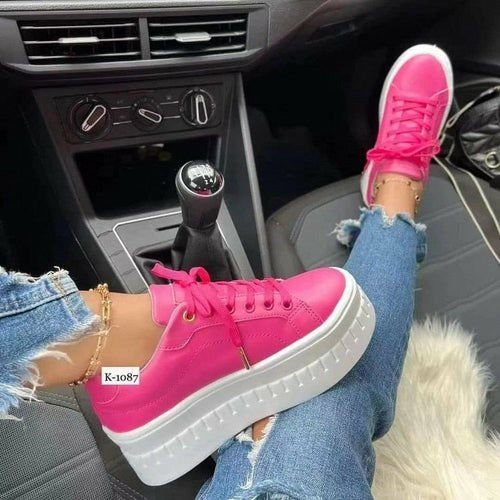 Casual Platform Women's Sneakers - Flat Women's Shoes