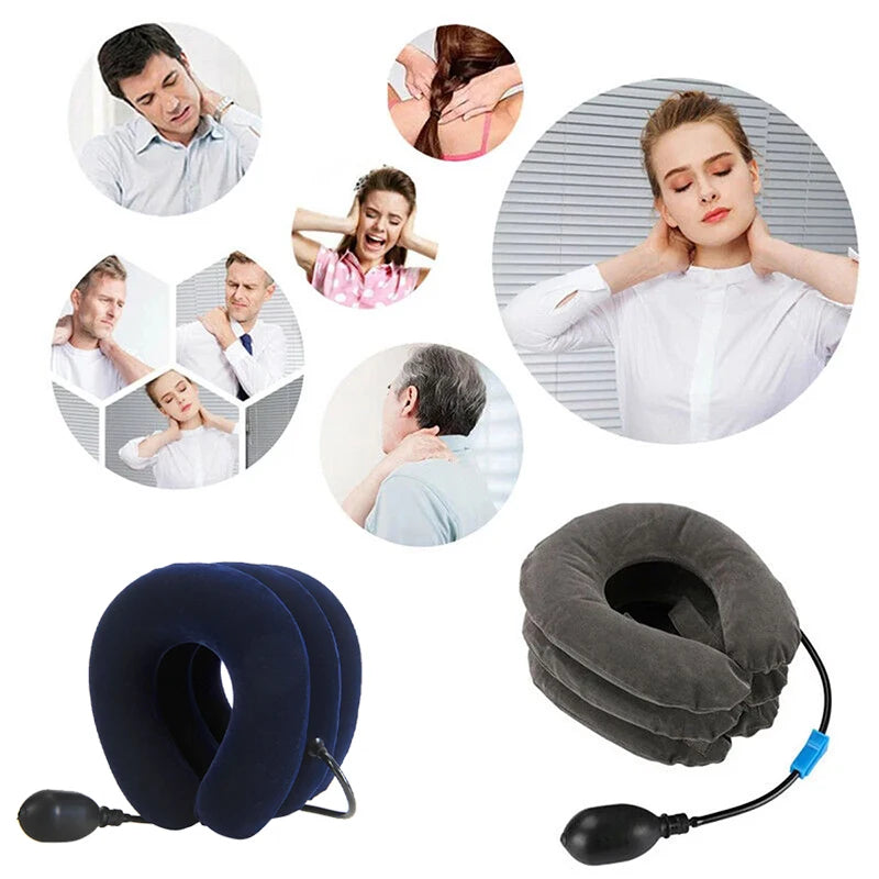 Neck Support Cushion Inflatable Air Cervical Neck Traction Device Body