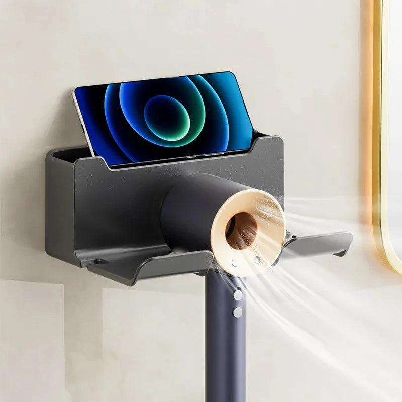 Wall Mounted Hair Dryer Holder For Dyson Bathroom Shelf without