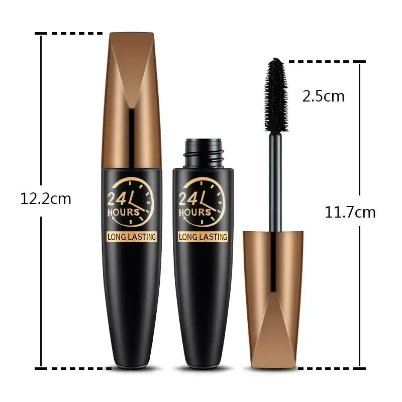 5D Waterproof Mascara Lengthens Eyelashes Extension Black Silk Fiber