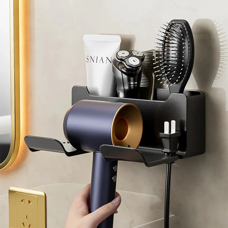 Wall Mounted Hair Dryer Holder For Dyson Bathroom Shelf without