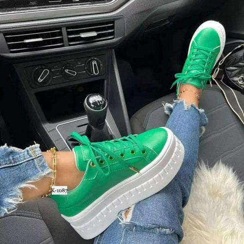 Casual Platform Women's Sneakers - Flat Women's Shoes