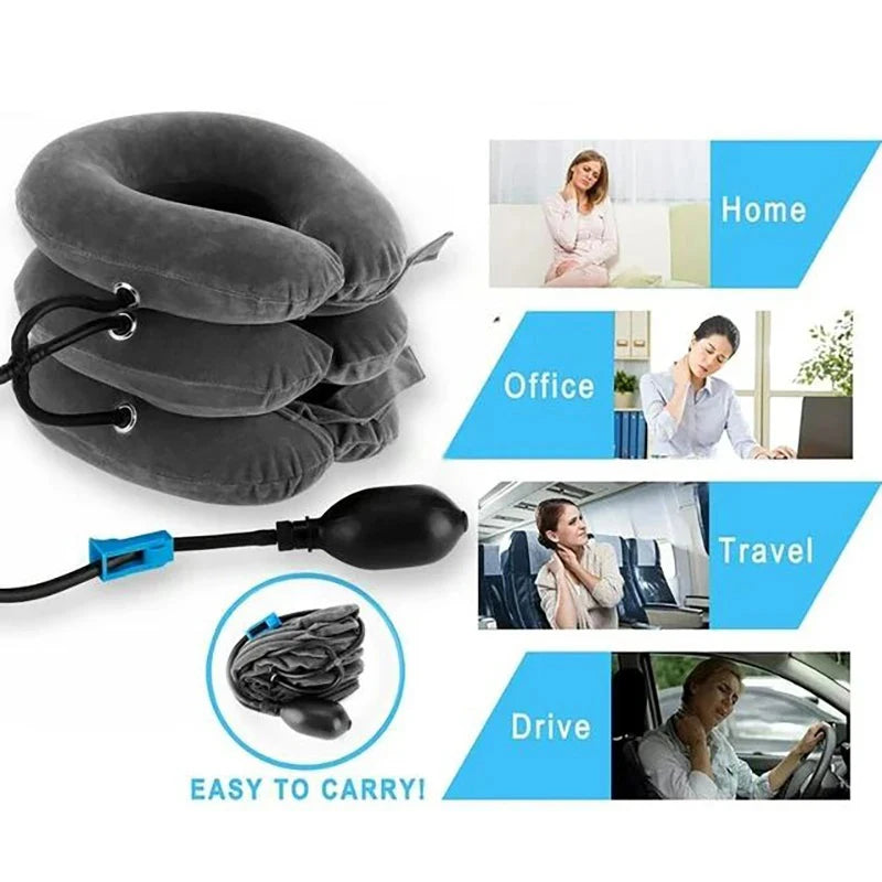 Neck Support Cushion Inflatable Air Cervical Neck Traction Device Body