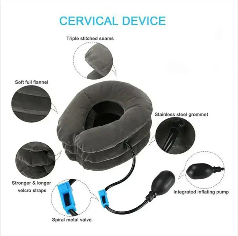 Neck Support Cushion Inflatable Air Cervical Neck Traction Device Body