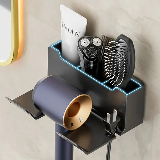 Wall Mounted Hair Dryer Holder For Dyson Bathroom Shelf without