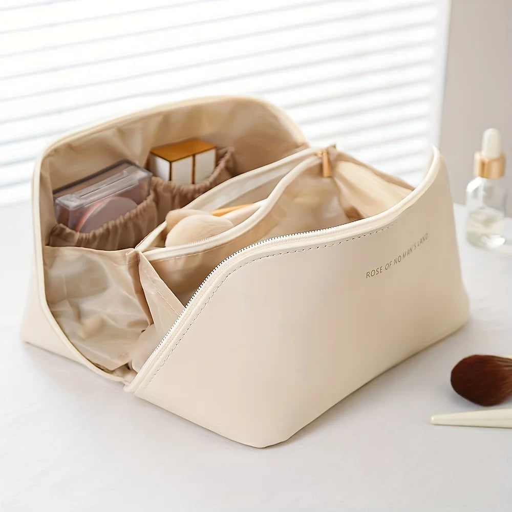 PU Fashion and Convenient Makeup Bag, Travel Storage Bag, Large Capacity Toilet Bag, Hand Boosting Beauty Pillow Makeup Bag