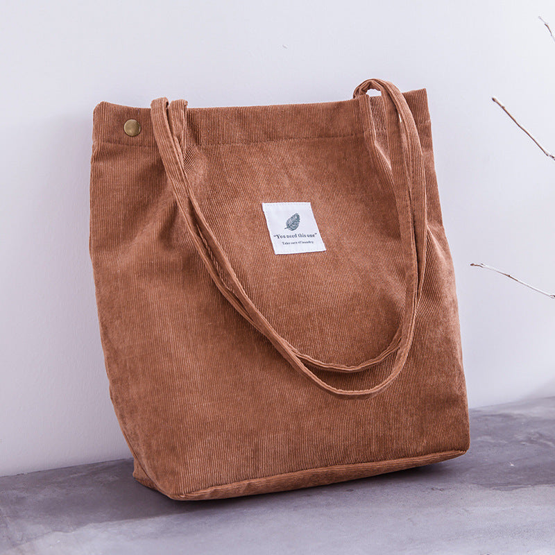 Stylish Folding Corduroy Shopping Bag