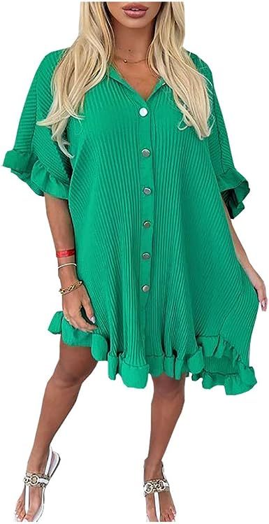 Ladies Casual Pleated Dress