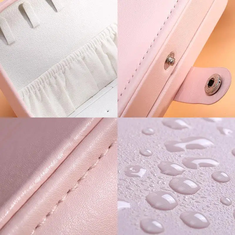 Portable Jewelry Box Jewelry Organizer Display Travel Jewelry Case Boxes Waterproof Leather Storage Zipper Jewelers Joyero