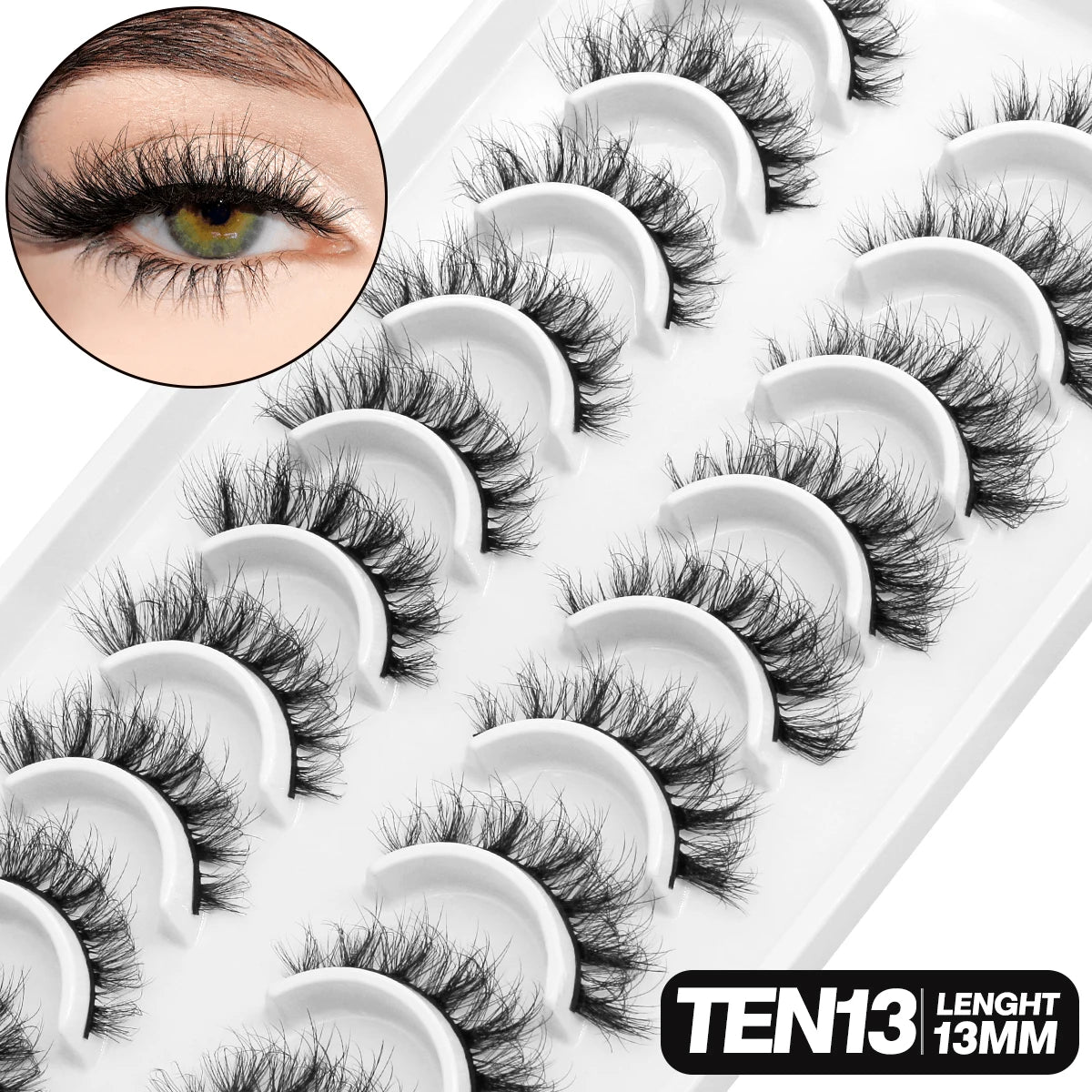 Fluffy 3D Mink Lashes – 10 Pairs of Soft, Full Volume